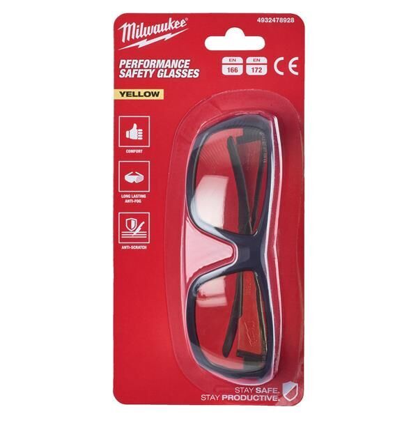 Milwaukee Performans Koruyucu Gözlük Sarı Cam 4932478928