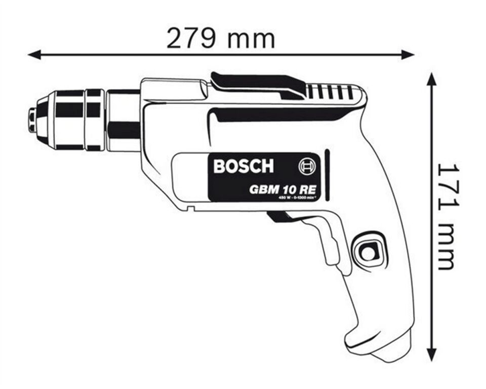 Bosch GBM 10 RE Darbesiz Matkap Professional 600 Watt