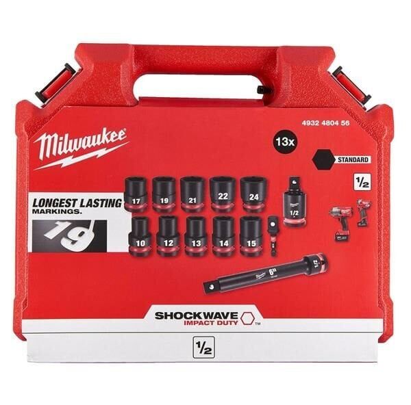 Milwaukee Endüstriyel Lokma Set Darbeli 1/2 13 Parça 4932480456