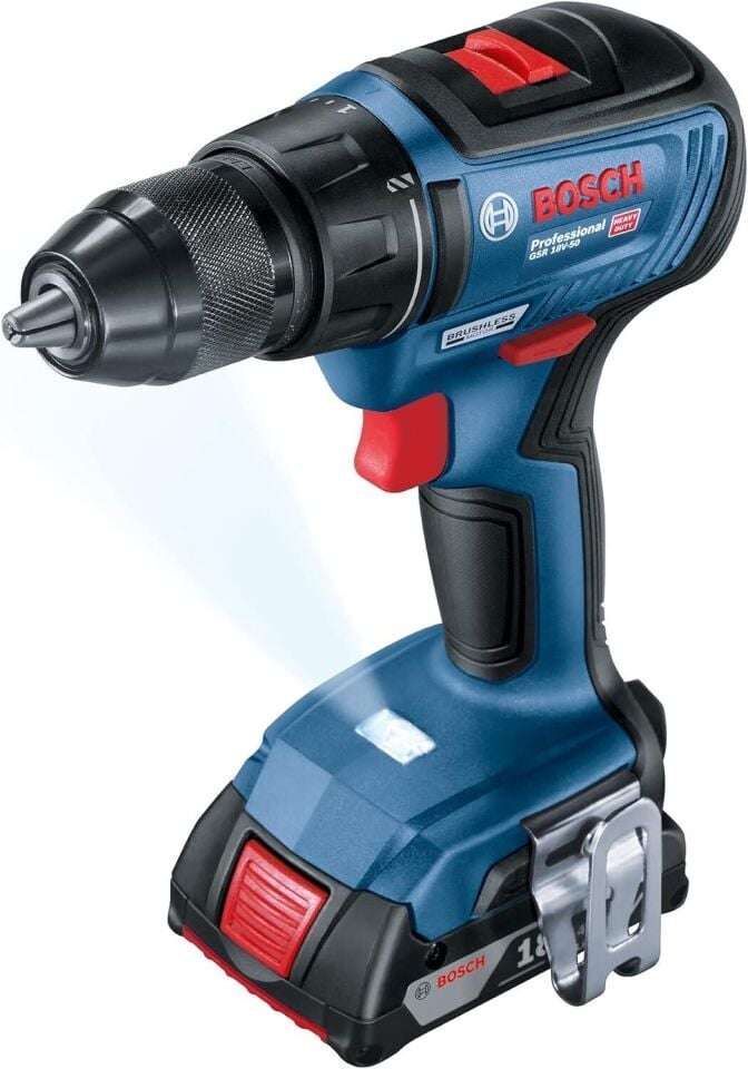 Bosch Professional GSR 18v-50 Akülü Delme Vidalama Makinesi 2x 2*2.0ah Akü,Şarj Cihazı
