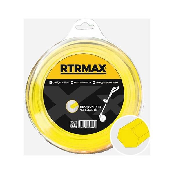 Rtrmax Çim Biçme tırpan Misinası sarı altıköşe 4.0mm 32 Mt RTY439