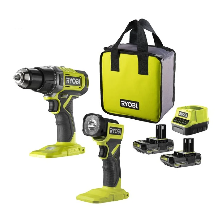 Ryobi RPD18-2C20ST 18v 2x 2.0 Ah Li-Ion Şarjlı Darbeli Matkap+Fener Set 5133005888