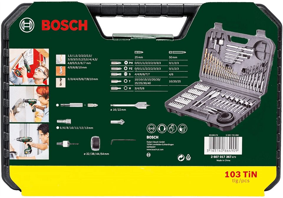 Bosch V-Line 103 Parça Vidalama Ve Matkap Ucu Seti  - 2 607 017 367