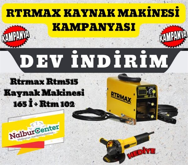 Rtrmax RTM515 165İ Kaynak Makinesi + Rtrmax RTM102 Avuç Taşlama Makinası