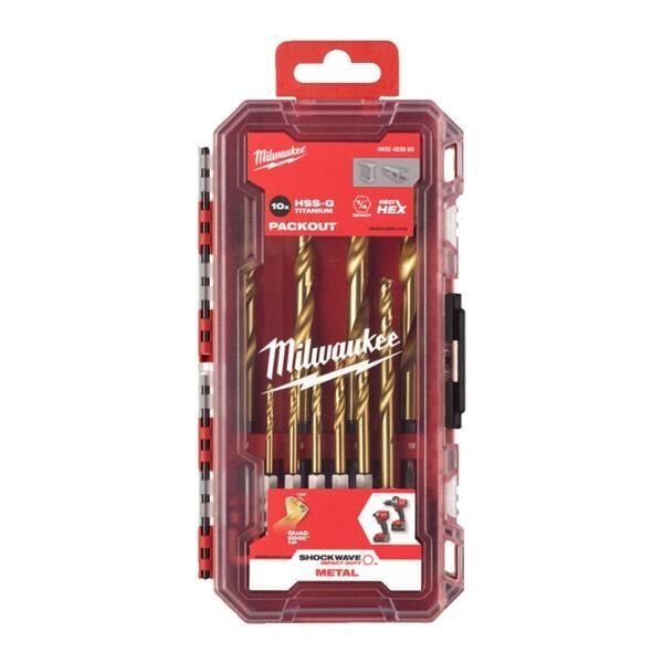 Milwaukee Metal Matkap Ucu Red Hex Girişli HSS-G Tin 10 Parça 4932493865