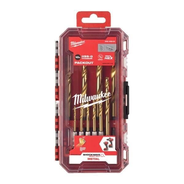 Milwaukee Metal Matkap Ucu Red Hex Girişli HSS-G Tin 10 Parça 4932493865
