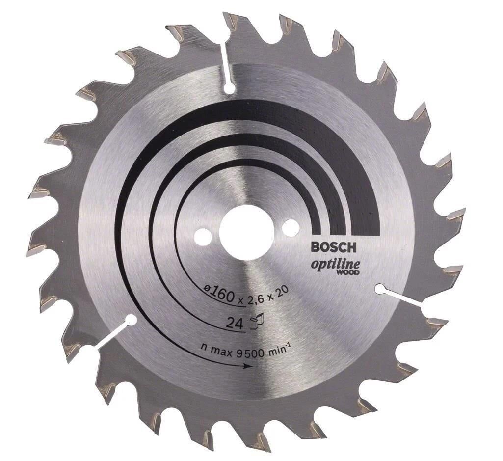 Bosch Daire Testere Bıçağı Optiline Wood 160*2.6*20/16 MM 24 Diş 65180278
