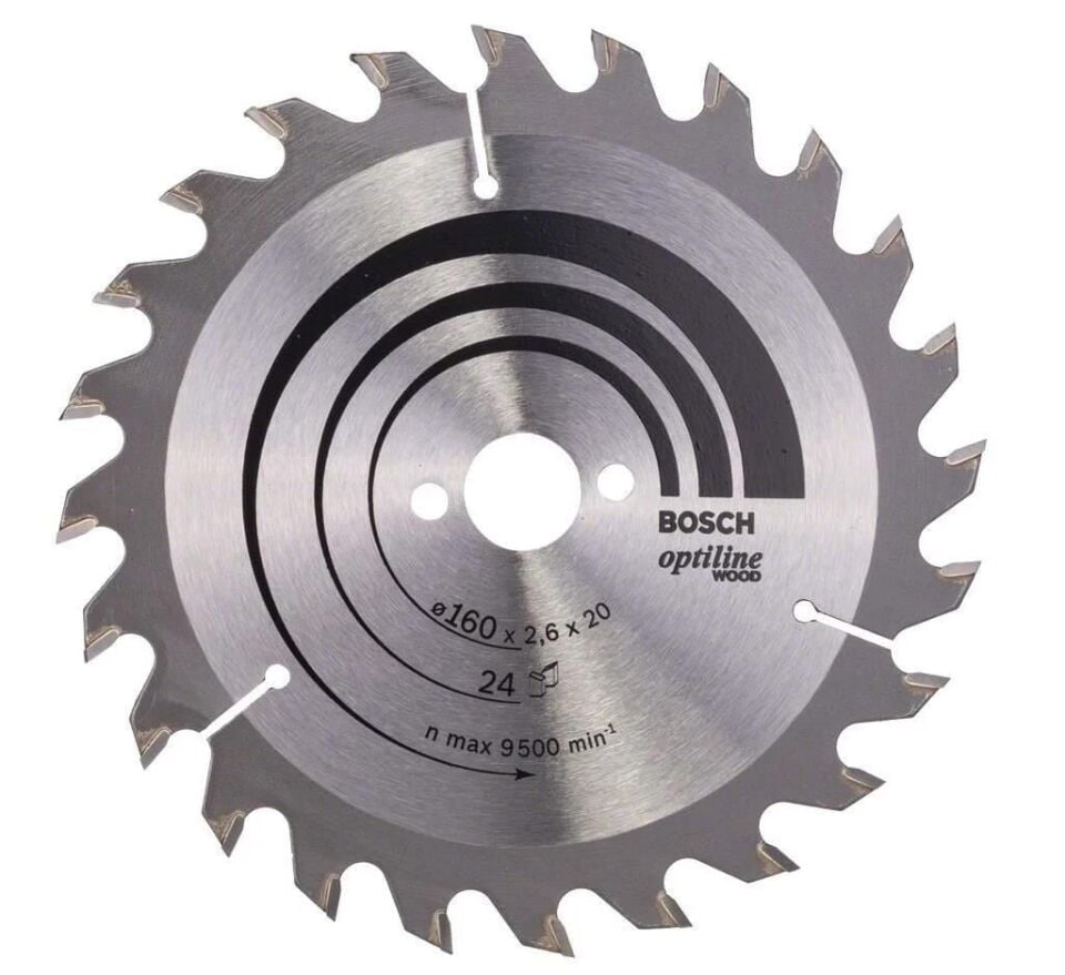 Bosch Daire Testere Bıçağı Optiline Wood 160*2.6*20/16 MM 24 Diş 65180278