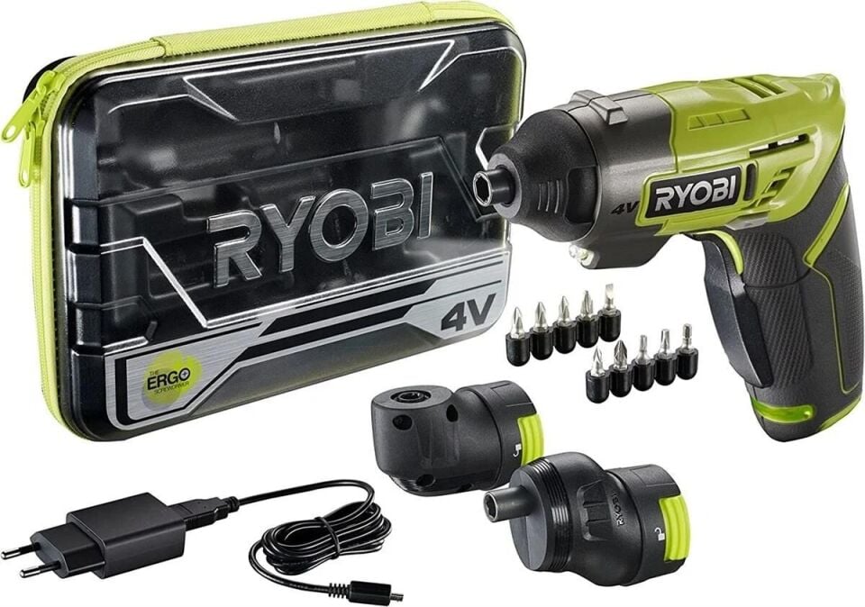 Ryobi ERGO-A2 4V Akülü Tornavida Köşe + Ofset Başlık Setli 5133003409