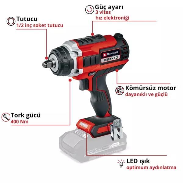 Einhell IMPAXXO 18/450 Solo Darbeli Somun Sıkma 4510070