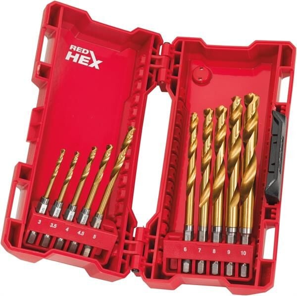 Milwaukee Metal Matkap Ucu HEX Girişli HSS-G RED HEX 10 Parça 48894759