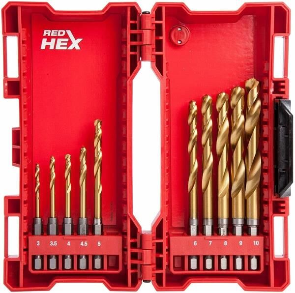 Milwaukee Metal Matkap Ucu HEX Girişli HSS-G RED HEX 10 Parça 48894759