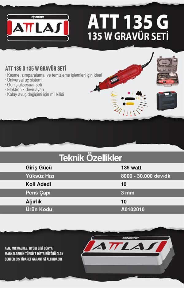 Atlas Mini Taşlama Ve Gravür Seti Att 135 G