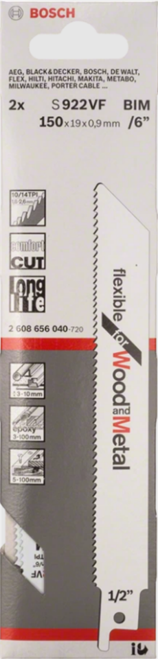 Bosch Tilki Kuyruğu Makine Bıçağı Ahşap S922vf