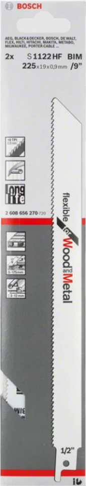 Bosch Tilki Kuyruğu Bıçağı S1122 Hf 225mm (Adet)