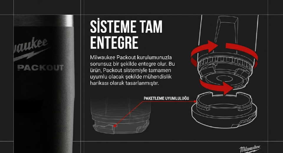 Milwaukee Packout Termos Bardak 355 ML Siyah 4932498978