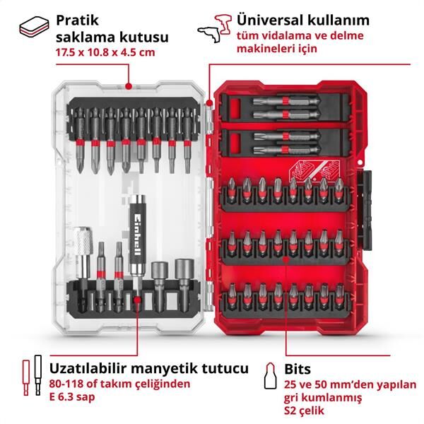 Einhell M-Case Bits Uç Seti 42 Parça 118953