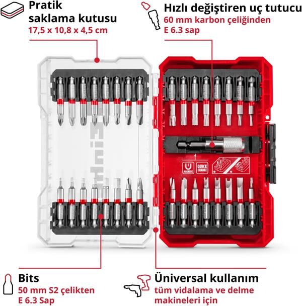 Einhell Bits Uç Seti 33 Parça 118903